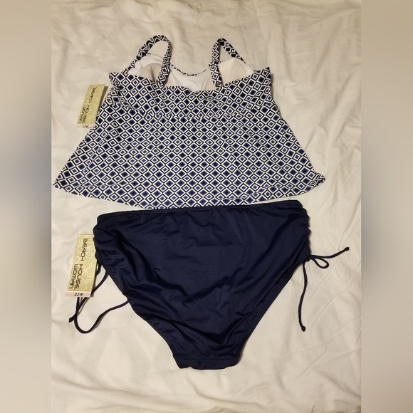 NWT Beach House Women's Sets Swins Blue/White Plus Size 22W - Picture 2 of 9